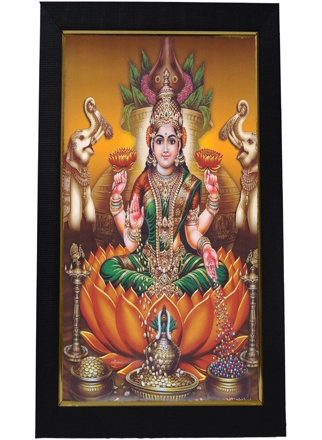 101Temples 101 Temples - Divinity Eternity Spirituality Vara Maha Lakshmi Photo Frame for Pooja Room with Wall Hook, 1 Piece | 10” x 13”, Matt Finish - Image 1